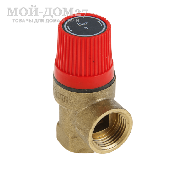 Предохранительный клапан PF BS 576.20 (3 бар.) 3/4" в/в | Мой-Дом27 | Предназначен для отвода избытка теплоносителя при превышении в системе отопления давления настройки<br>
 Максимальное давление в системе приводящее к срабатыванию: 3 bar<br>
 Температура рабочей среды: от -20°С до +90°С<br>
Корпус имеет в нижней части отверстие с резьбой для присоединения клапана к системе (внутренняя резьба)